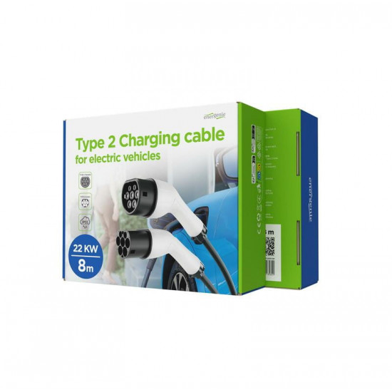 Кабель EnerGenie для заряджання електромобіля Type 2,3х16А (11КВт), 3-фазний (EV-T2MF-11KW-8M)