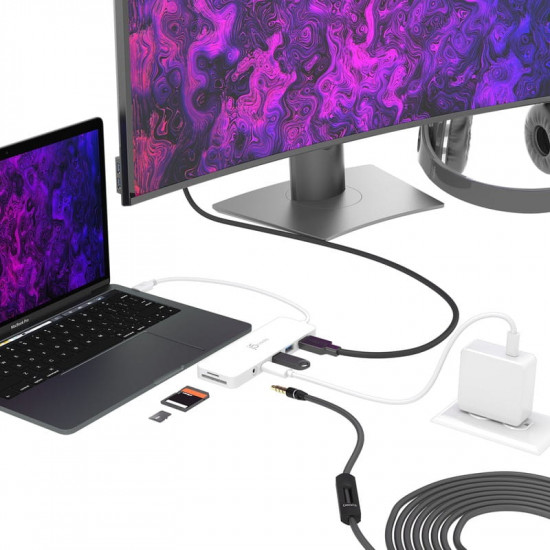 USB-хаб J5create USB-C 6-в-1 White (JCD373-N)