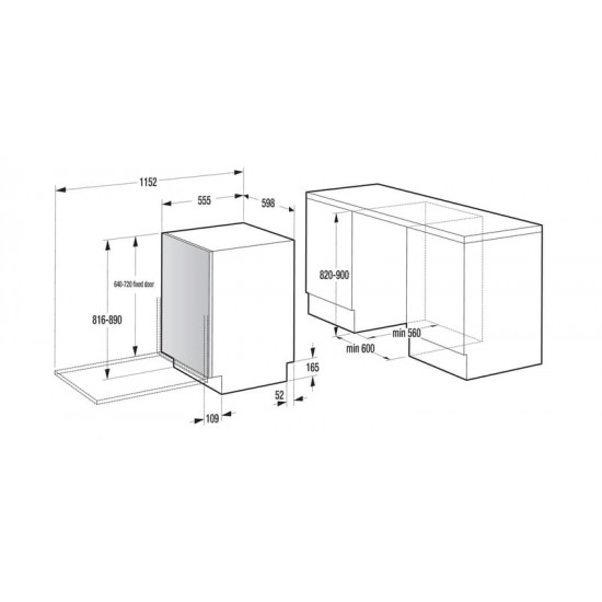 Вбудована посудомийна машина Gorenje GV16E1