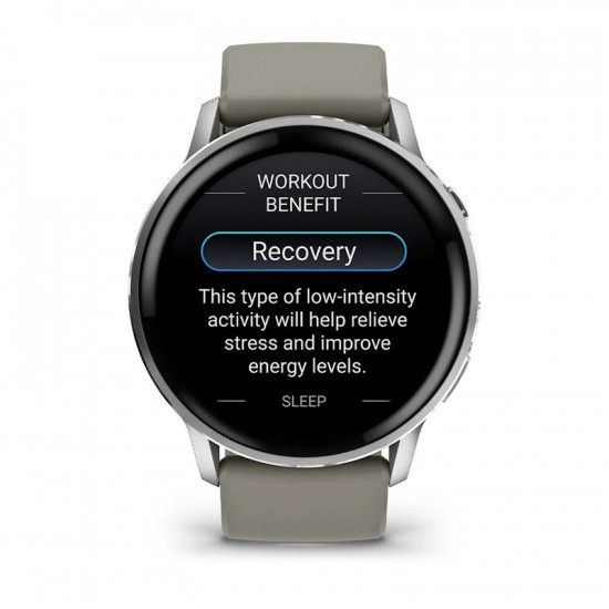Смарт-годинник Garmin Venu 4 45mm Silver Bezel with Silver Gray Silicone Band (010-03014-01)