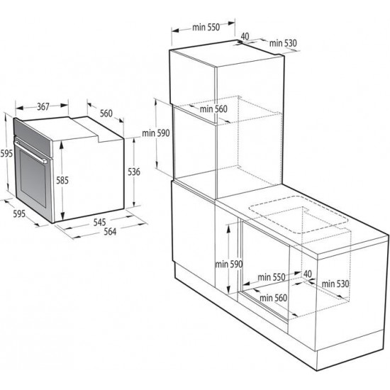 Вбудовуваний комплект духовка+поверхня Gorenje BO6737E02X + ECT41SC
