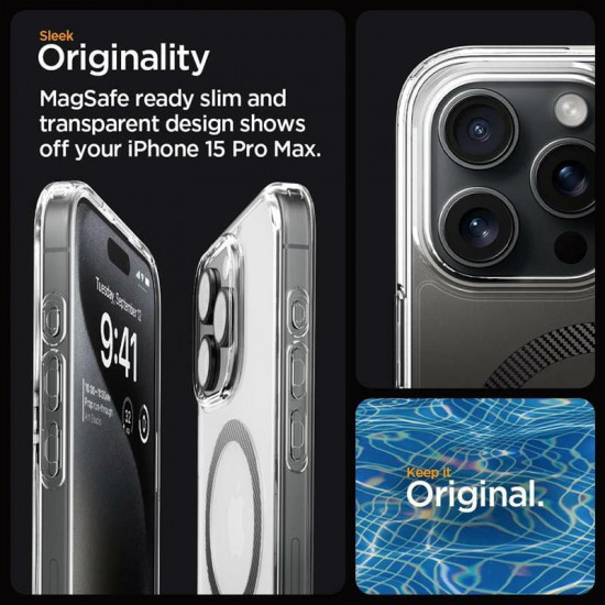 Чохол-накладка Spigen Ultra Hybrid MagFit для Apple iPhone 15 Pro Max Carbon Fiber (ACS06578)