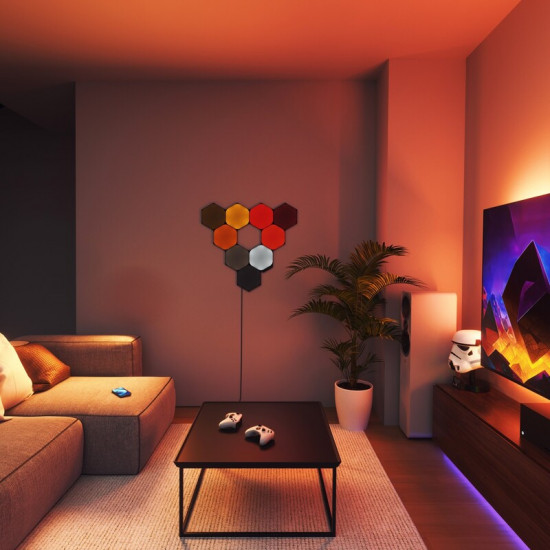 Додаткові панелі Nanoleaf Shapes Ultra Black Hexagons Expansion Pack, Apple HomeKit, 3 шт. (NL42-0101HX-3PK)