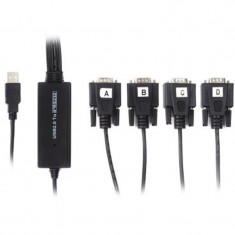 Кабель Viewcon USB - 4хCOM (M/M), (9+25pin), 1.4 м, Black (VE671)