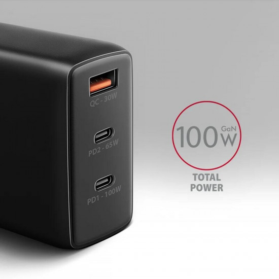 Зарядний пристрій Axagon 100W Black (ACU-DPQ100)