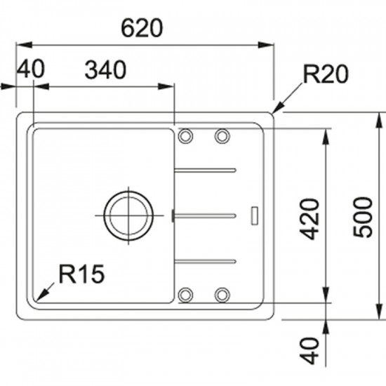 Кухонна мийка Franke Basis BFG 611-62 Мигдаль (114.0306.795)