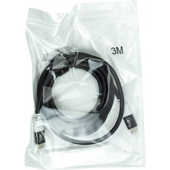 Кабель San Guan USB Type-C - USB Type-C (M/M) PD 100W, 40Gbps, 3 м Black (CA914135)