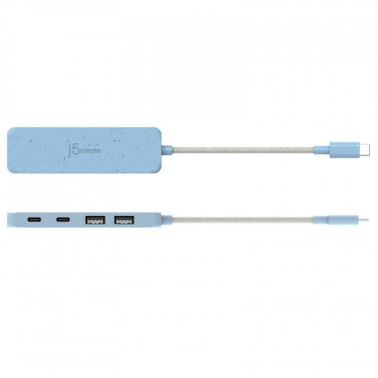 USB-хаб J5create 2 USB-A/2 USB-С Cyan (JCH342EC-N)