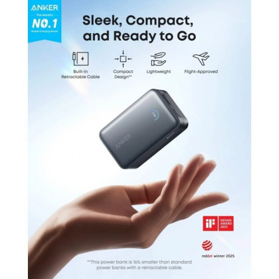 Універсальна мобільна батарея Anker Nano 10000mAh 45W Black (A1638H11)