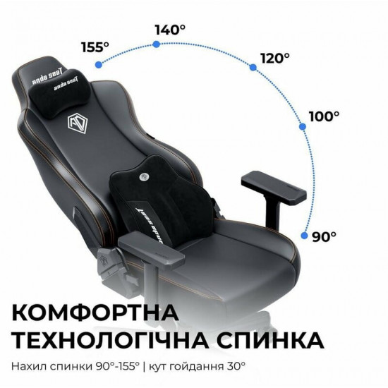 Крісло для геймерів Anda Seat Kaiser 3E XL Dark Gray Fabric (AD23YC-XL-09-GB-CF-G01)