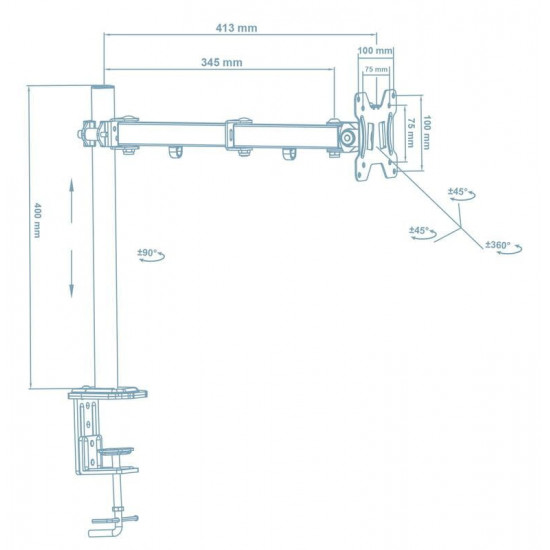 Кронштейн Walfix DM-300B (для монітора)