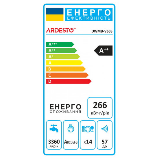 Вбудована посудомийна машина Ardesto DWMB-V605