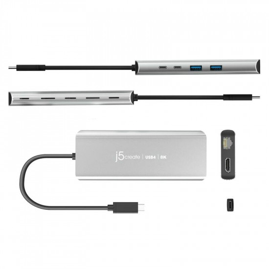 USB-хаб J5create USB-C 6-в-1 Grey (JCD403-N)