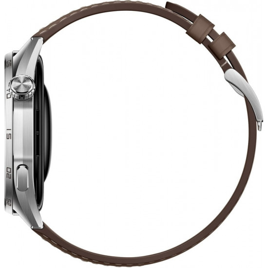 Смарт-годинник Huawei Watch GT 6 46mm Steel with Brown Composite Leather Strap (55020FTW)