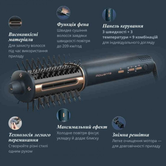 Фен-щітка Rowenta Air Brush 3D UB9720E0