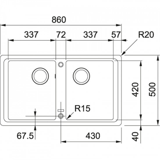 Кухонна мийка Franke Basis BFG 620 Онікс (114.0363.940)