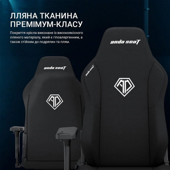 Крісло для геймерів Anda Seat Phantom 3 Size XL Fabric Dark Gray (AD18XL-52-GB-F-G01)